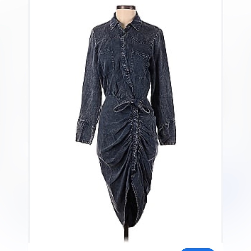 Young Fabulous and Broke CARLING Ruched
Jean Dress size S Acid Washed